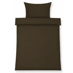 Dobbelt sengetøj 200x220 cm - Stonewashed - Firm dark brown
