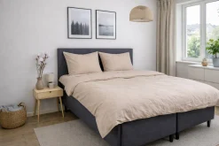 Dobbelt sengetøj 200x200 cm - Stonewashed - Firm sand