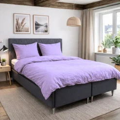 Dobbelt sengetøj 200x200 cm - Stonewashed - Firm purple