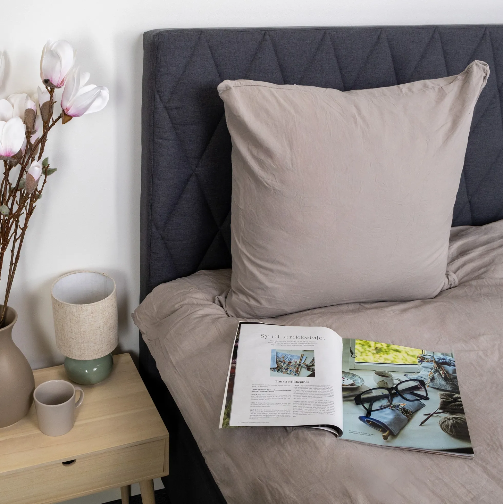 Dobbelt sengetøj 200x200 cm - Stonewashed - Firm grey