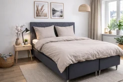 Dobbelt sengetøj 200x200 cm - Stonewashed - Firm grey