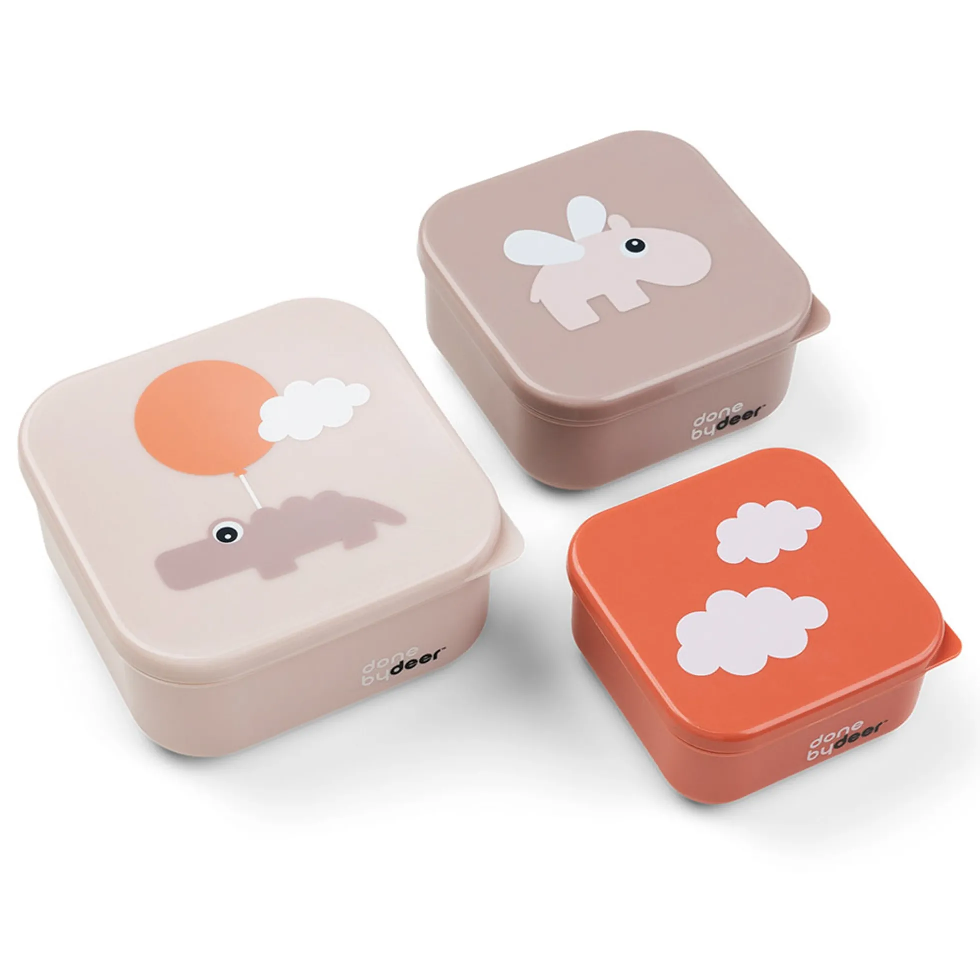 Done By Deer snack boks sæt 3 stk. - Happy Clouds - Pudder