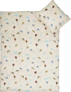 Dragefly sengetøj - 100% bomuld - Junior sengetøj 100x140 cm - Beige med dragefly
