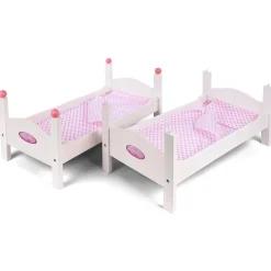 Dukke senge - Køjeseng i træ 51x43x27 cm - Passer til 30-40 cm dukker