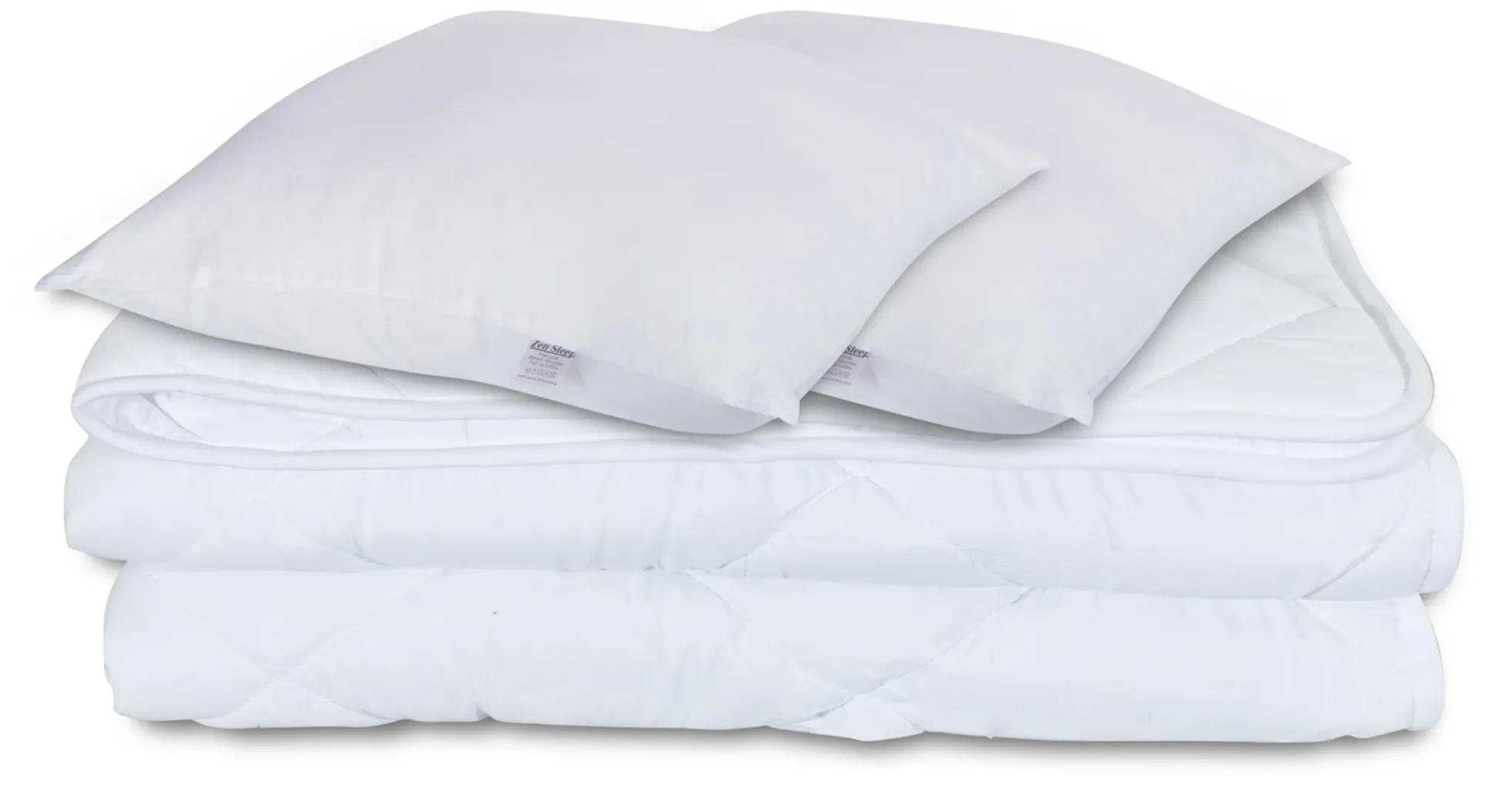 Dyne og pudesæt - Helårsdyne 200x220 cm + 2 puder 60x63 cm - Fiberdyne - Zen Sleep allergivenlig dyne og pude