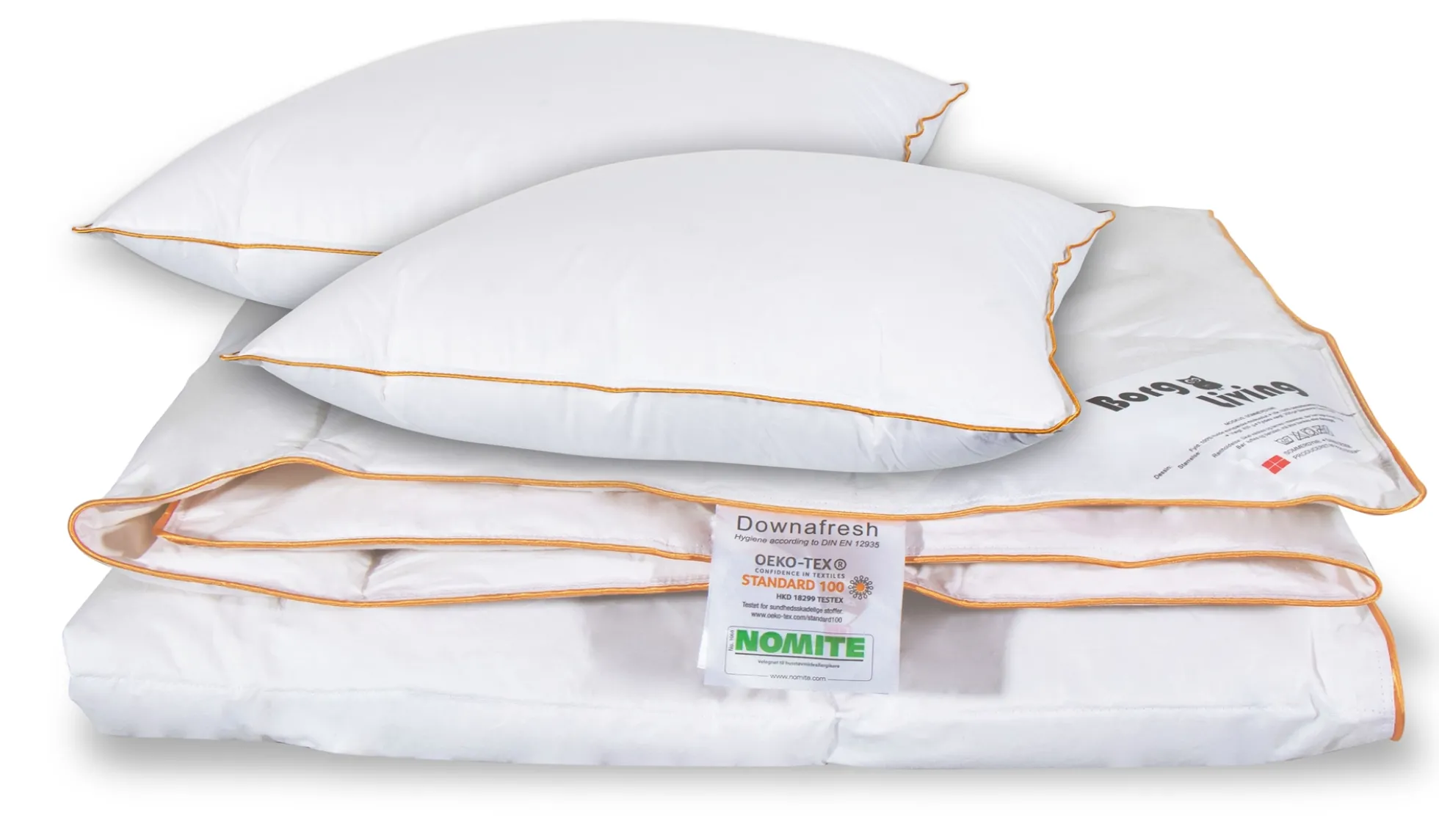 Dyne pude sæt - Moskusdun sommerdyne - Sommerdyne 200x200 cm + 2 puder på 60x63 cm - Borg Living