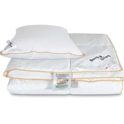 Dyne pude sæt - Sommerdyne 150x210 cm + pude med gåsedun - Sommer gåseduns dyne og pude sæt - Borg Living