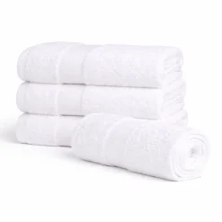 Egyptisk bomulds håndklæde - 100% egyptisk bomuld - Gæstehåndklæde 40x60 cm - Orkidé - Hvid
