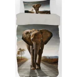 Elefant sengetøj - 100% bomuld - Børnesengetøj 140x200 cm