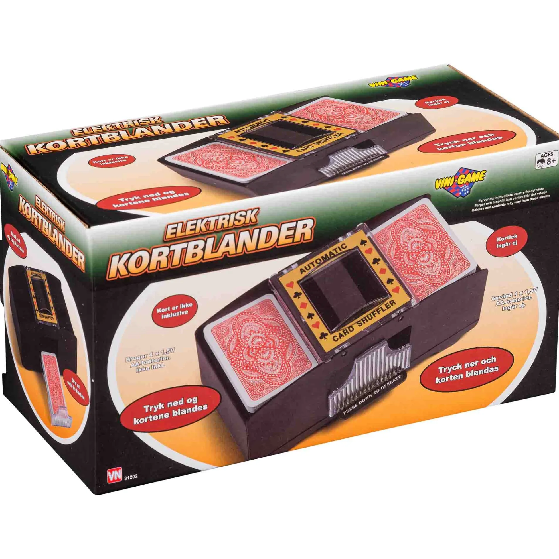 Elektrisk kortblander 21x11x10 cm