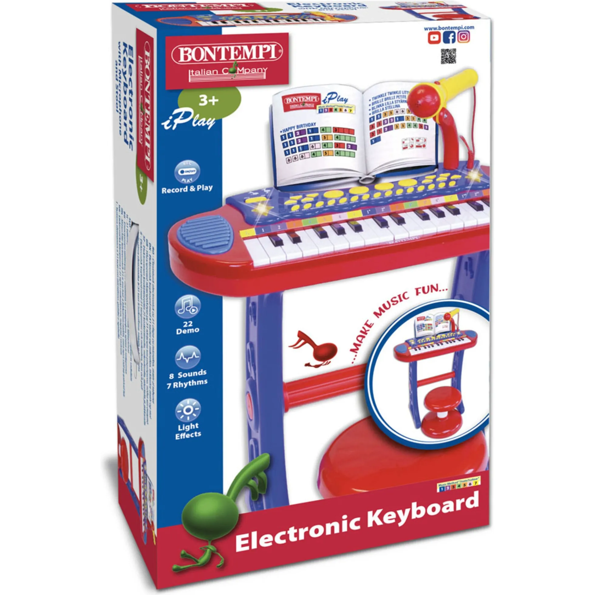 Elektronisk keyboard med 31 tangenter og mikrofon - Bontempi musiklegetøj