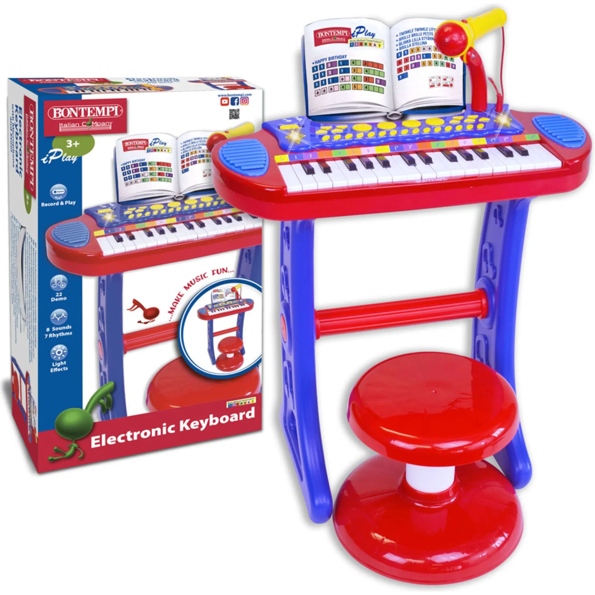 Elektronisk keyboard med 31 tangenter og mikrofon - Bontempi musiklegetøj
