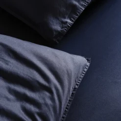 Essenza sengetøj - 140x220 cm - 100% bomuldssatin sengesæt - Minte Nightblue sengelinned