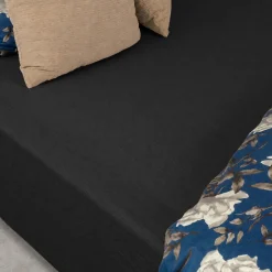 Faconlagen 140x200 cm - 100% blødt bomulds lagen - Sort boxlagen til madras by Nordstrand Home