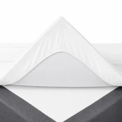 Faconlagen 140x200 cm - 100% blødt bomulds lagen - Hvidt boxlagen til madras by Nordstrand Home