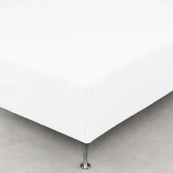 Faconlagen 140x200 cm - 100% blødt bomulds lagen - Hvidt boxlagen til madras by Nordstrand Home