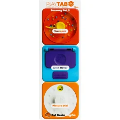 Fat Brain PlayTab sansebrikker til baseplade - Låse-, billedskive- og børstebrik - 3 stk.