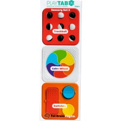 Fat Brain PlayTab sansebrikker til baseplade - Kugle-, farvehjul- og kontaktbrik - 3 stk.