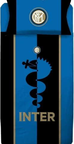 FC Inter sengetøj - 100% bomuld - Børnesengetøj 140x200 cm - Fodbold sengetøj