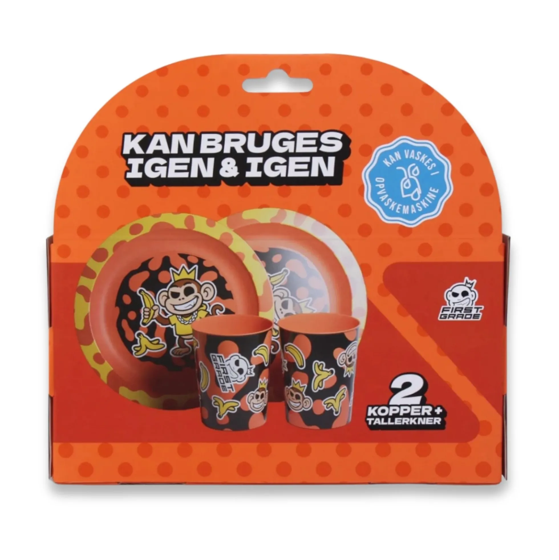 First Grade Kop- & Tallerkensæt - Børneservice med to tallerkener og to kopper