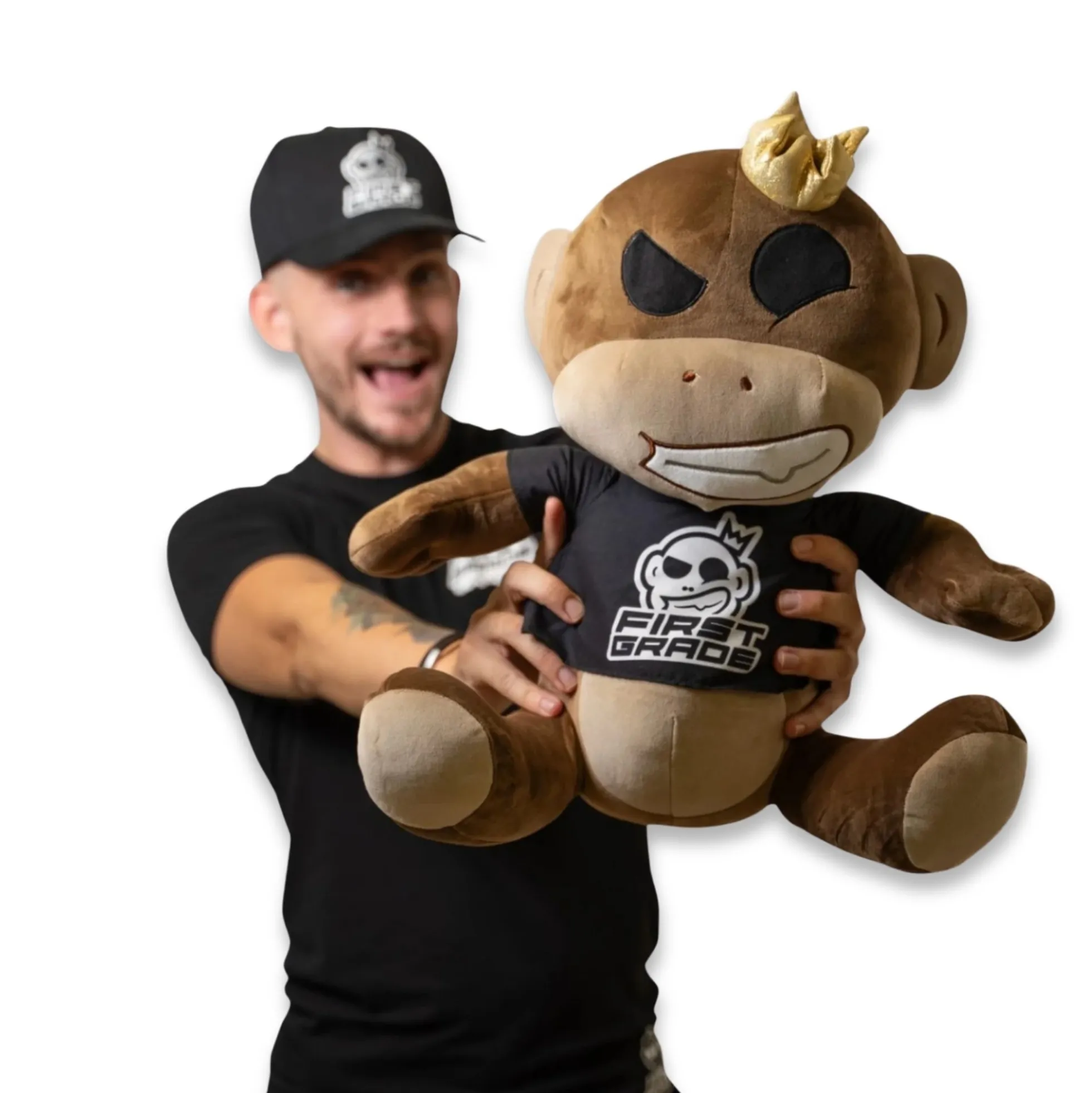 First Grade Monkey bamse - Squish Heads - 40 cm
