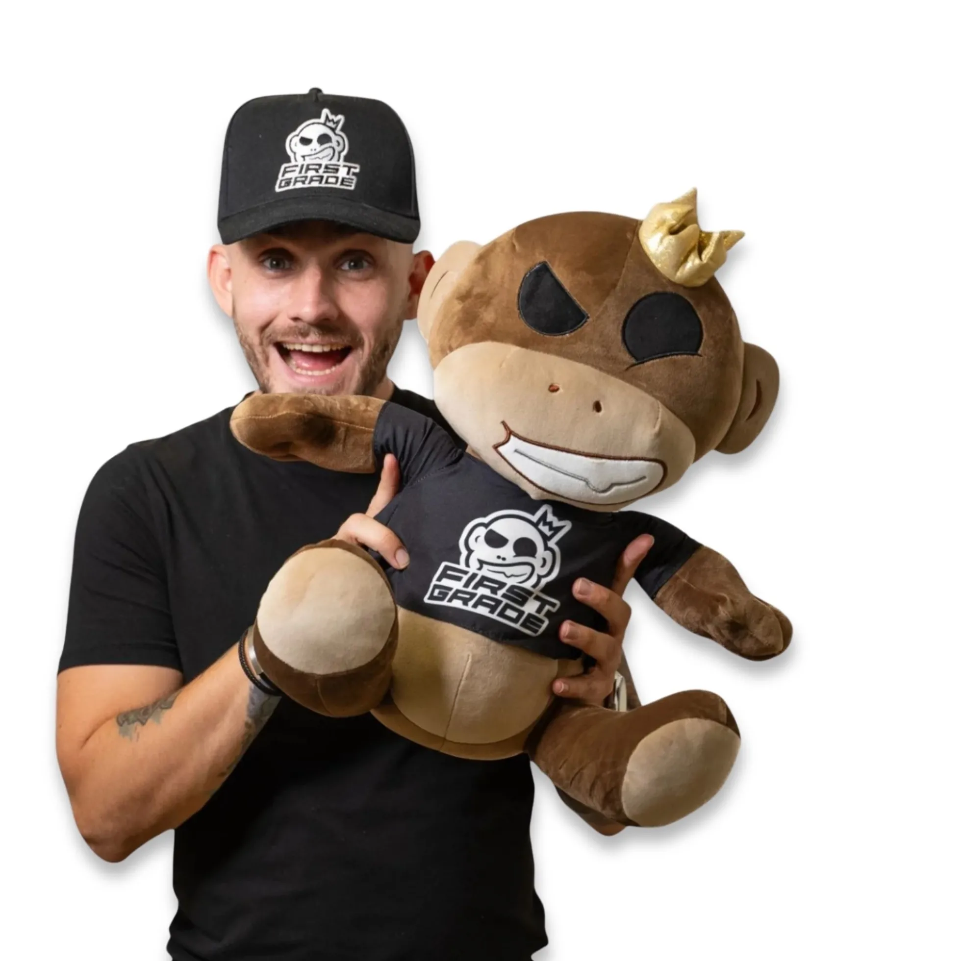 First Grade Monkey bamse - Squish Heads - 40 cm