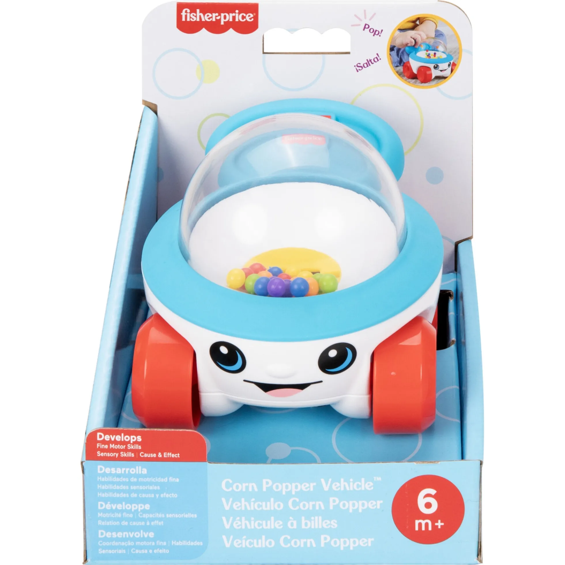 Fisher-Price Corn Popper skubbelegetøj med poppebolde - fra 6 mdr