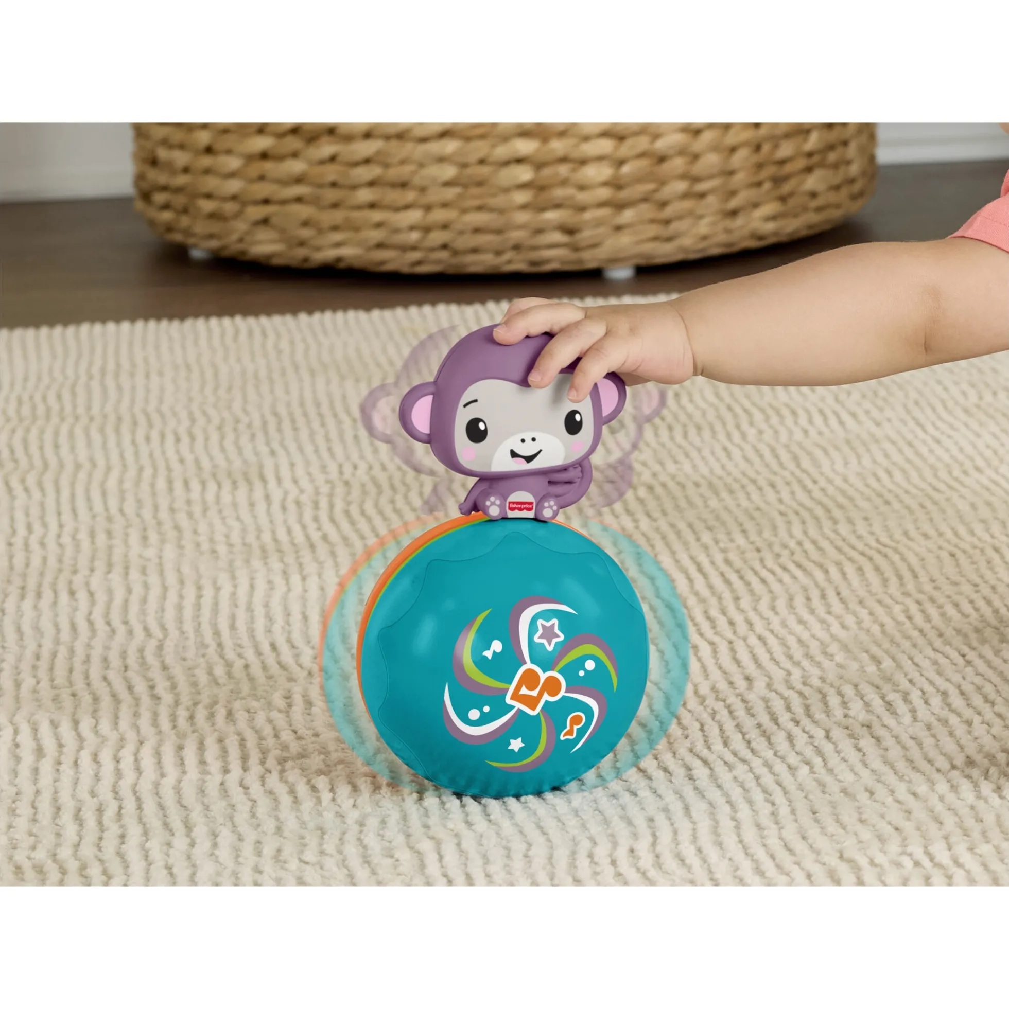 Fisher-Price Crawl & Go rullende lilla abe med musik