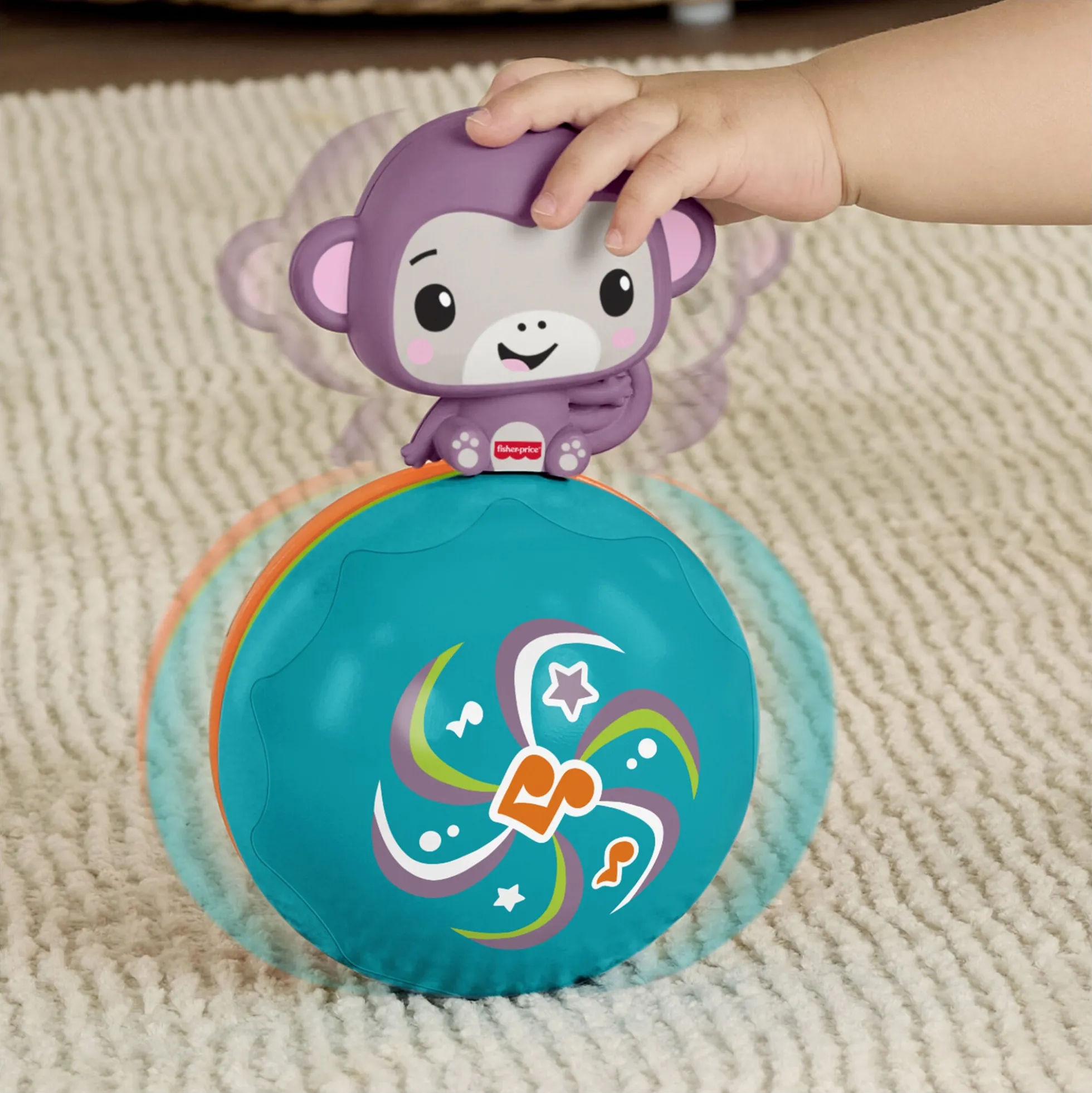 Fisher-Price Crawl & Go rullende lilla abe med musik