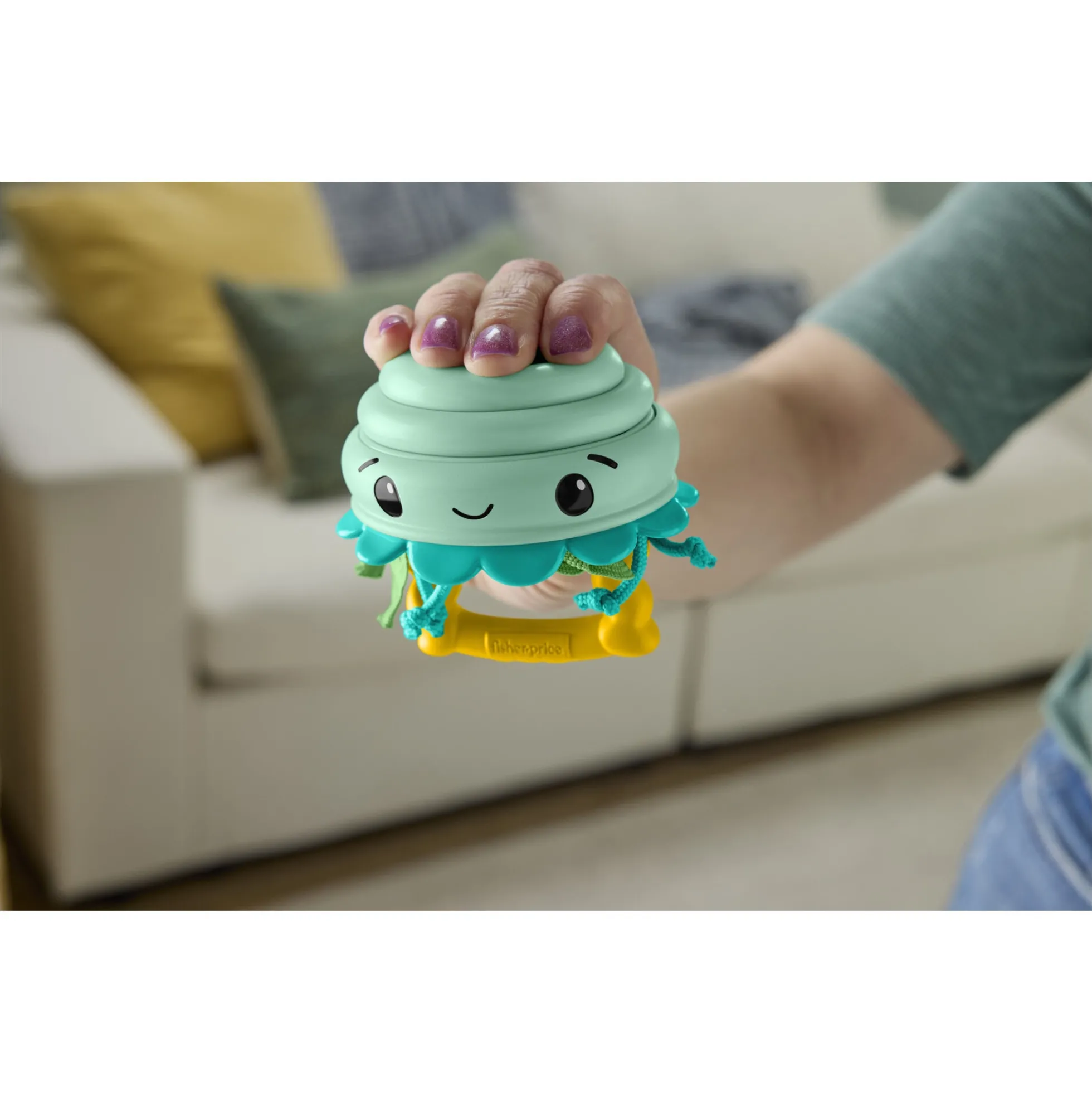 Fisher-Price 2-i-1 havdyrsrangle i silikone - Vandmand - 14,5 cm