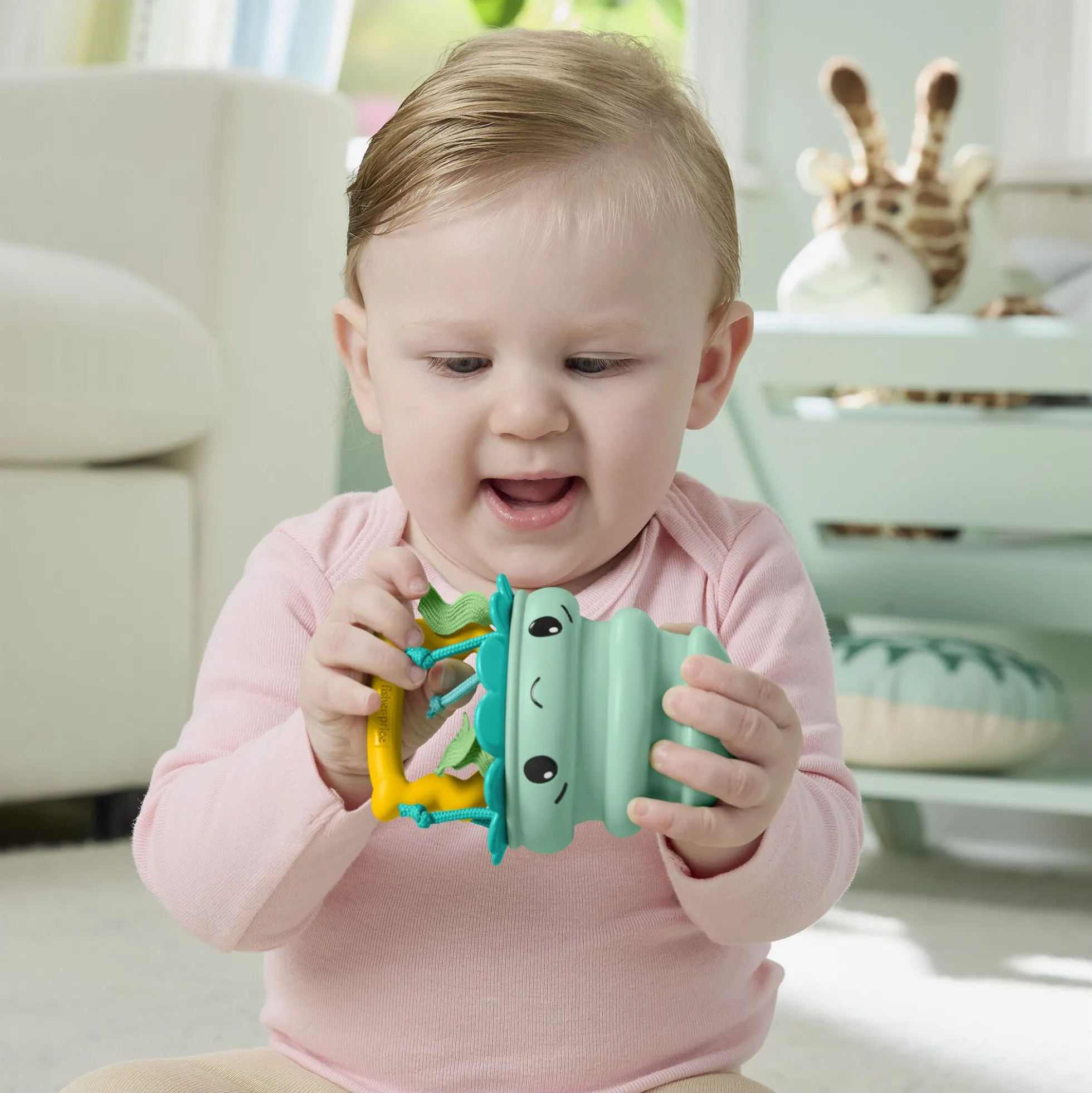 Fisher-Price 2-i-1 havdyrsrangle i silikone - Vandmand - 14,5 cm