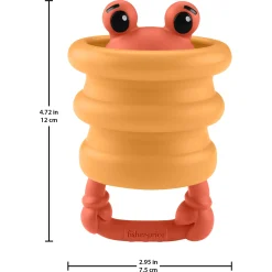 Fisher-Price 2-i-1 havdyrsrangle i silikone - Krabbe - 14,5 cm