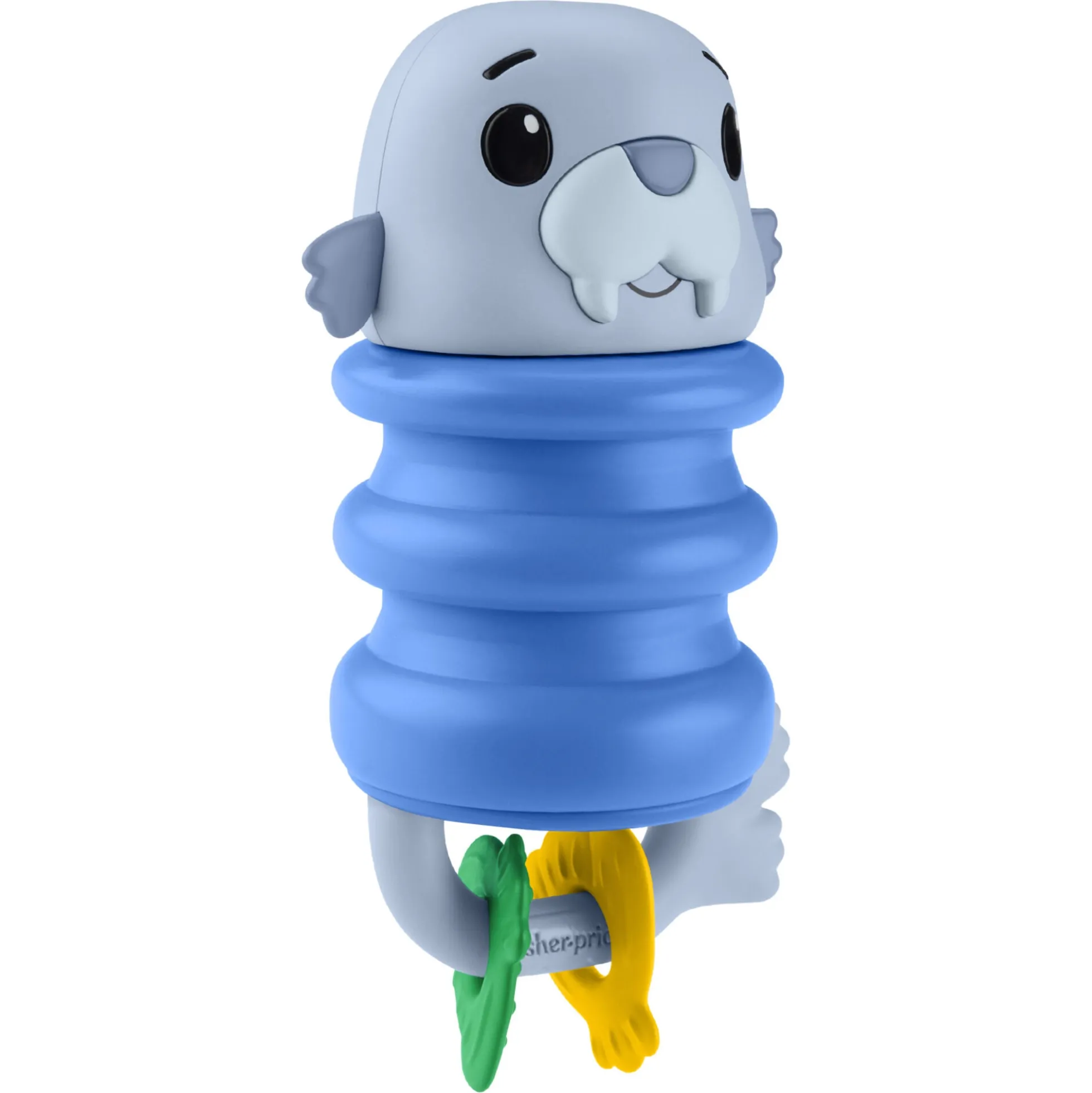 Fisher-Price 2-i-1 havdyrsrangle i silikone - Hvalros - 14,5 cm
