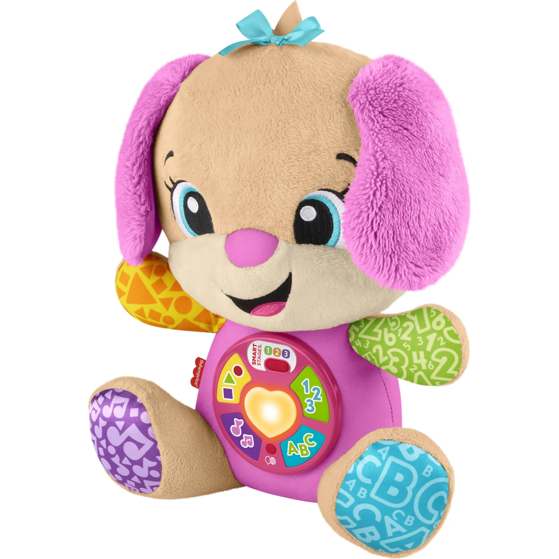 Fisher-Price Laugh & Learn Smart Stages søster hvalp musikbamse med 80+ lyde og sange - 30 cm