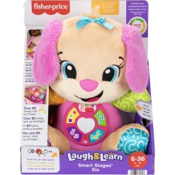Fisher-Price Laugh & Learn Smart Stages søster hvalp musikbamse med 80+ lyde og sange - 30 cm
