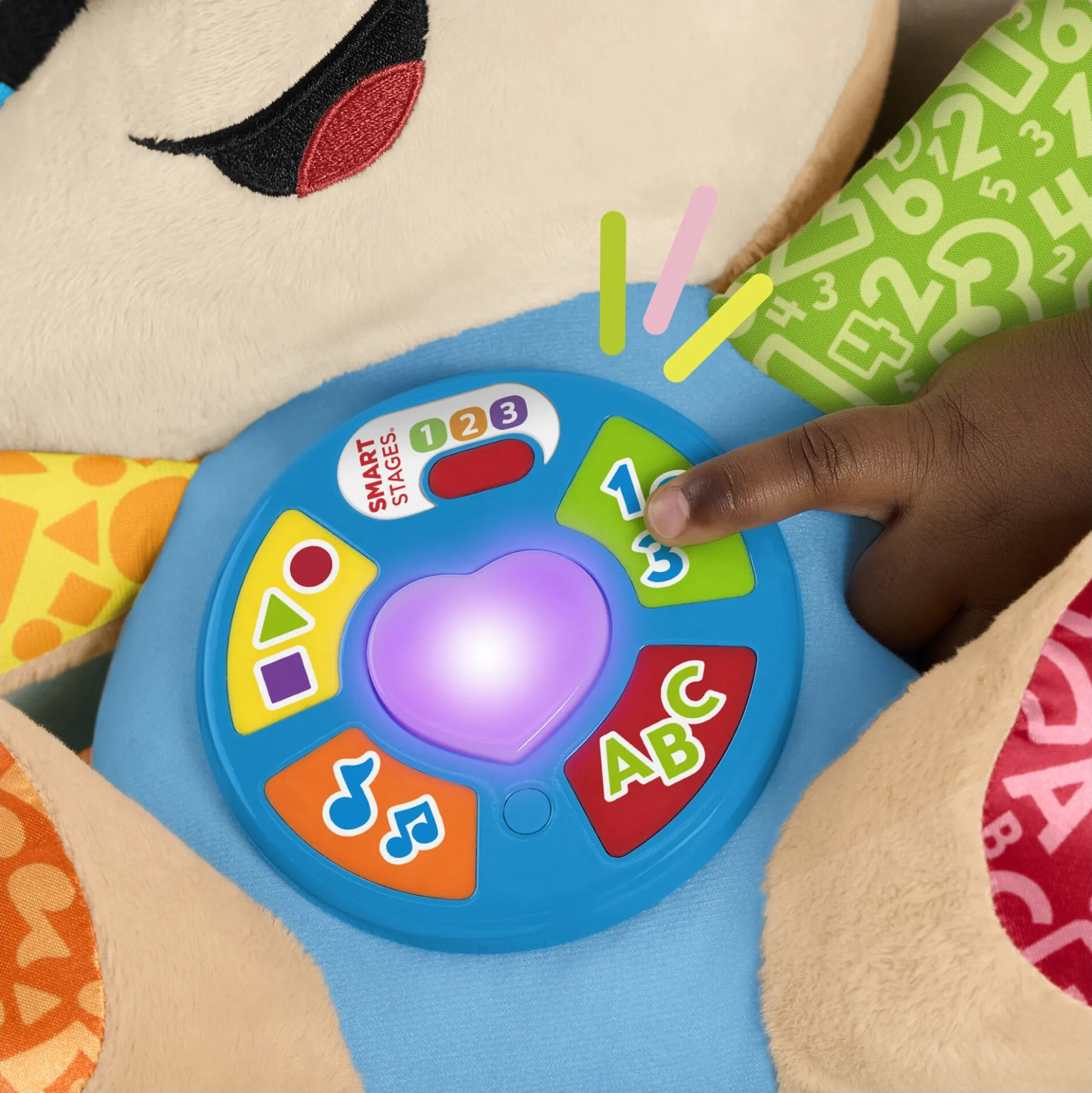 Fisher-Price Laugh & Learn Smart Stages Hvalp musikbamse med 80+ lyde og sange - 30 cm