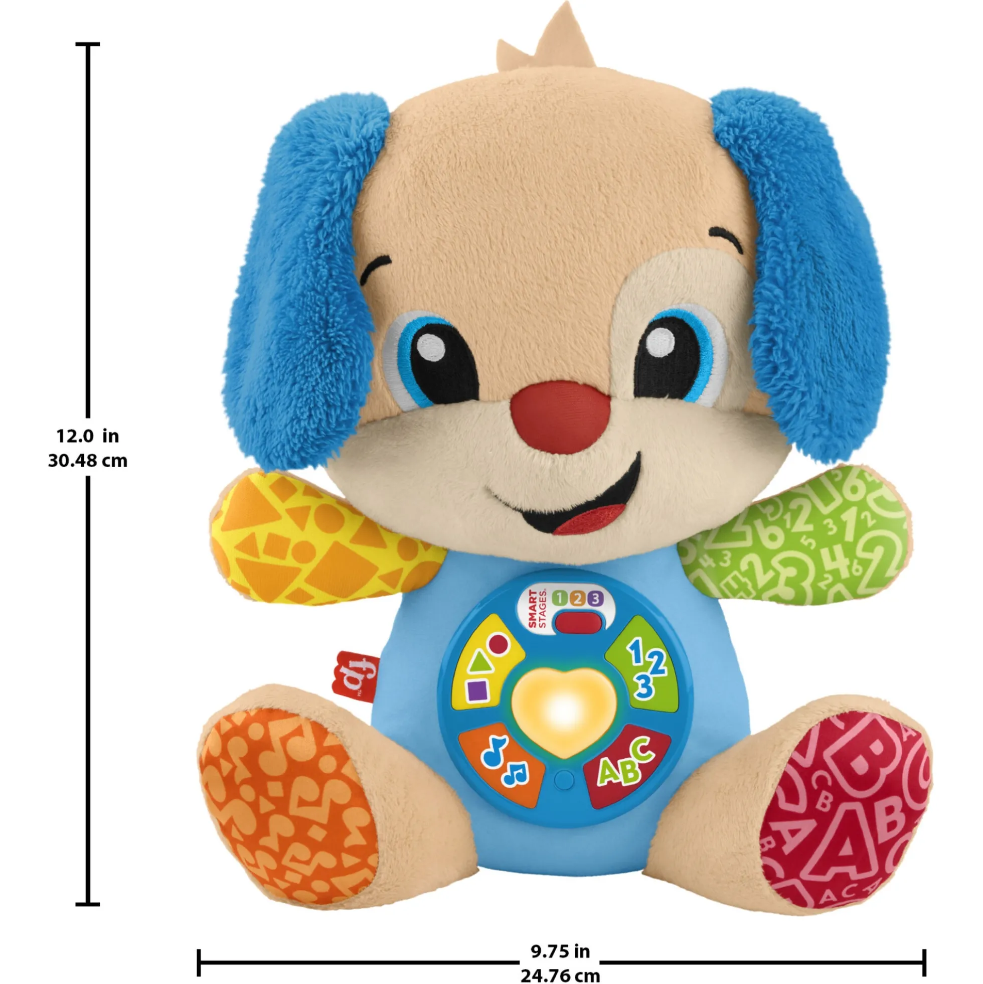 Fisher-Price Laugh & Learn Smart Stages Hvalp musikbamse med 80+ lyde og sange - 30 cm