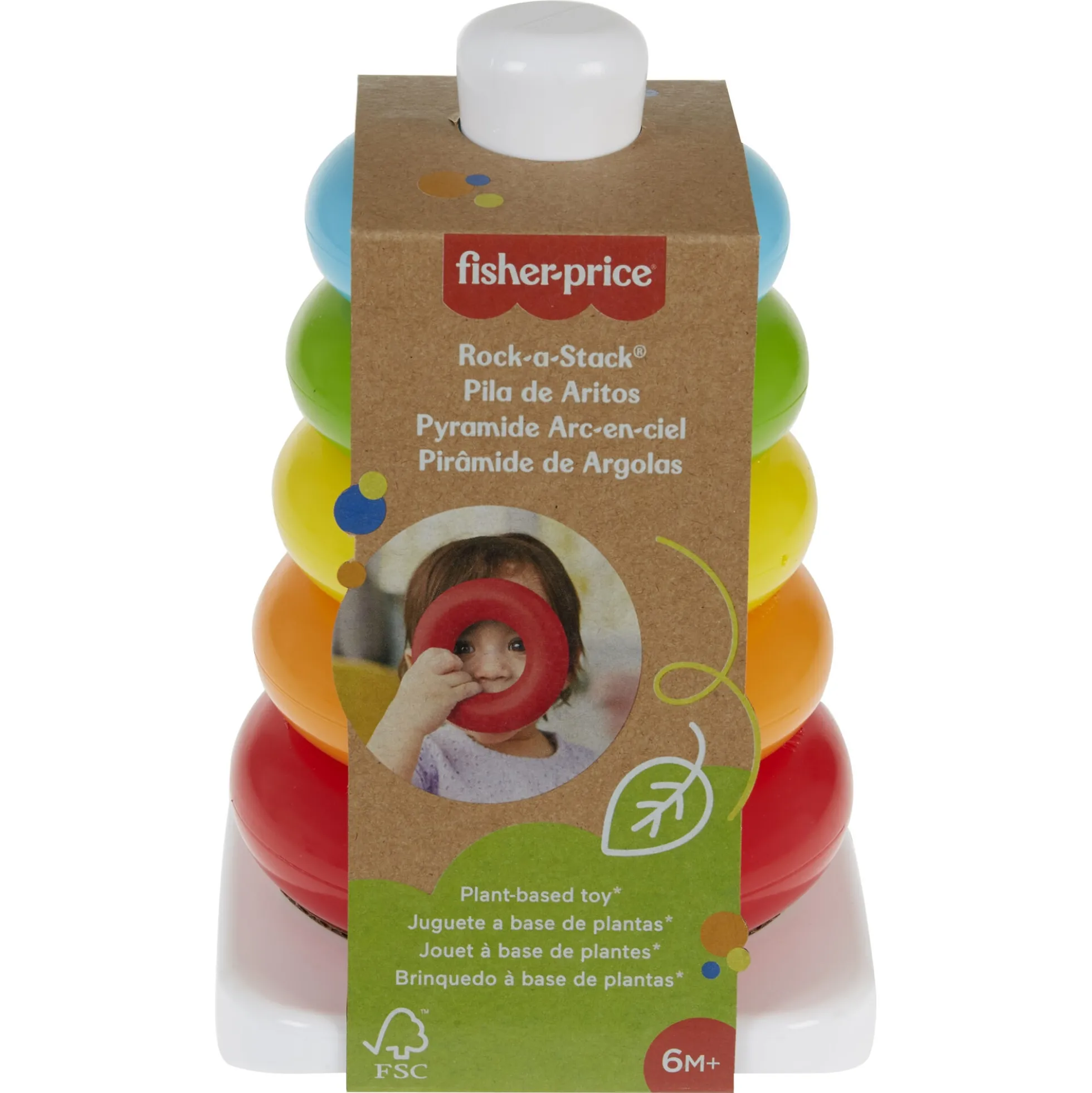 Fisher-Price Rock-a-Stack- Klassisk stabletårn med 5 ringe - 21 cm