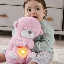 Fisher-Price Soothe & Snuggle lyserød odder sovebamse med beroligende lyde - 27 cm