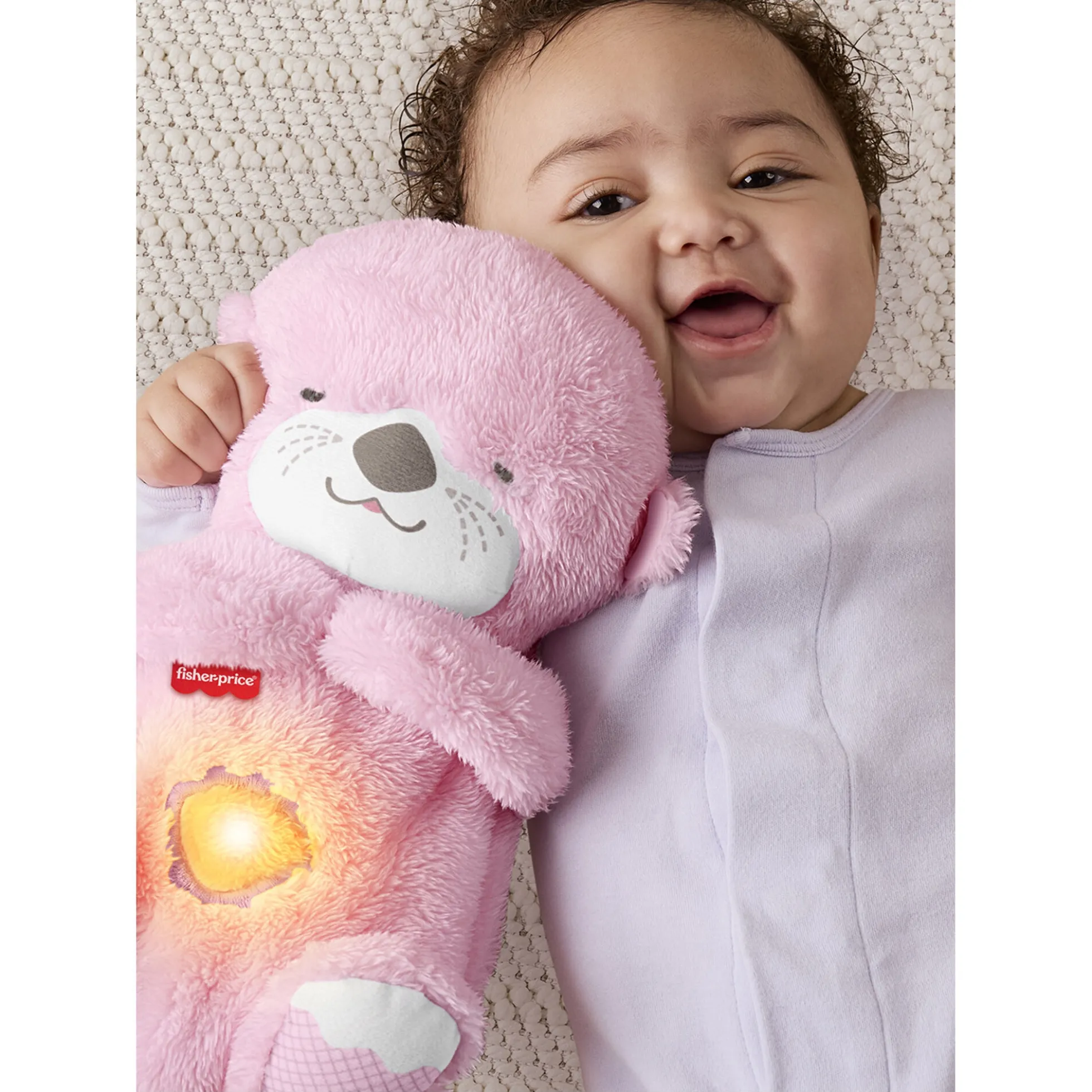 Fisher-Price Soothe & Snuggle lyserød odder sovebamse med beroligende lyde - 27 cm