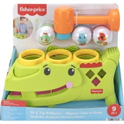 Fisher-Price Tap & Roll alligator med hammer og bolde - 28 cm