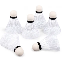 Fjerbolde til batminton - 6 plastfjerbolde i rør