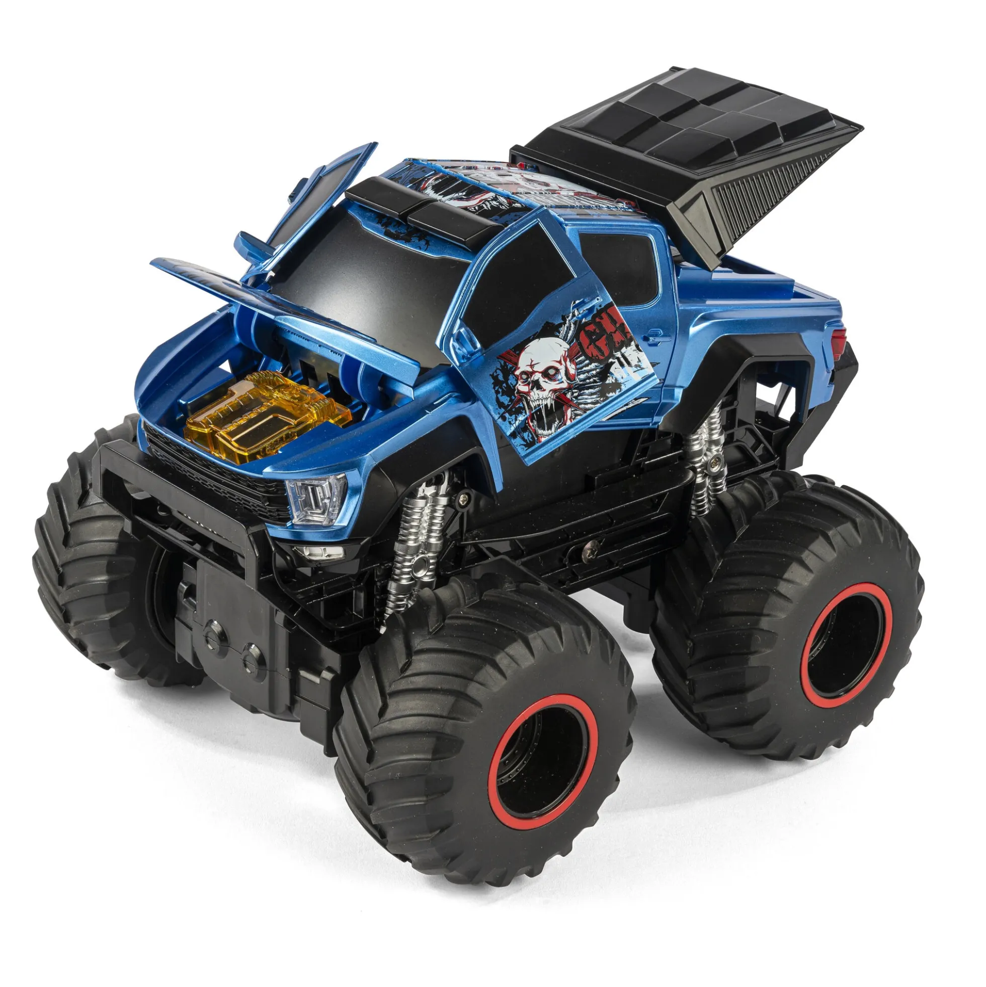 Fjernstyret crash monster truck med deformation, damp, lys og lyd - 2.4 GHz styring - 1:16