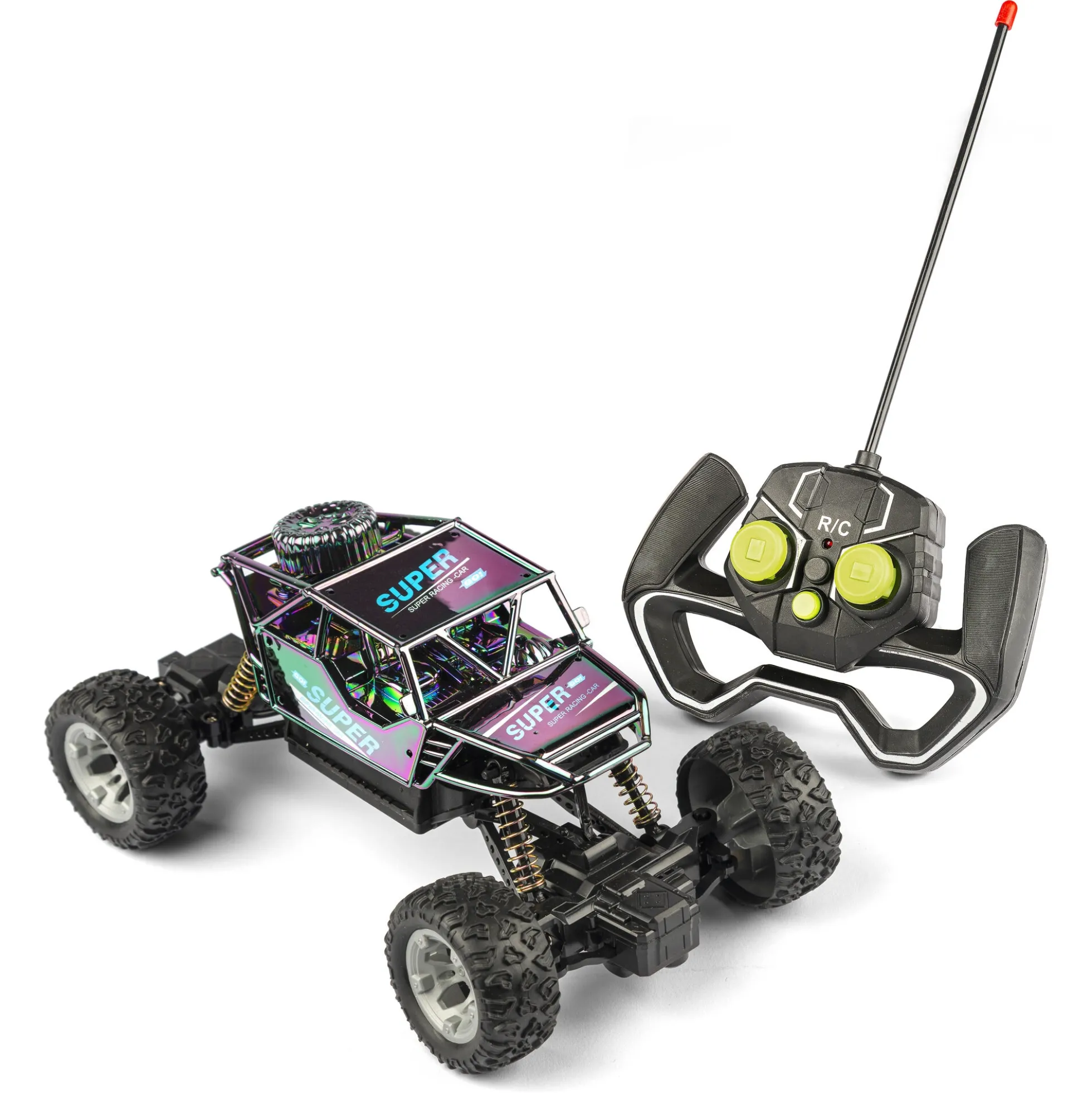 Fjernstyret holografisk rock crawler med anti-slip dæk - 2.4 GHz styring - 1:24