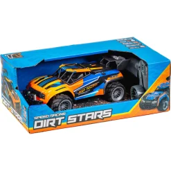 Fjernstyret Jeep Racing bil med genopladeligt batteri - Blå og orange - 1:18