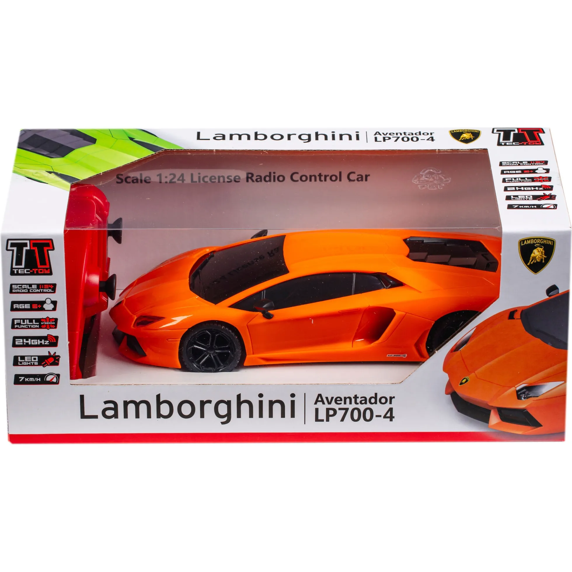 Fjernstyret Lamborghini Aventador LP 700-4 sportsbil med 2.4 GHz styring - Orange - 1:24