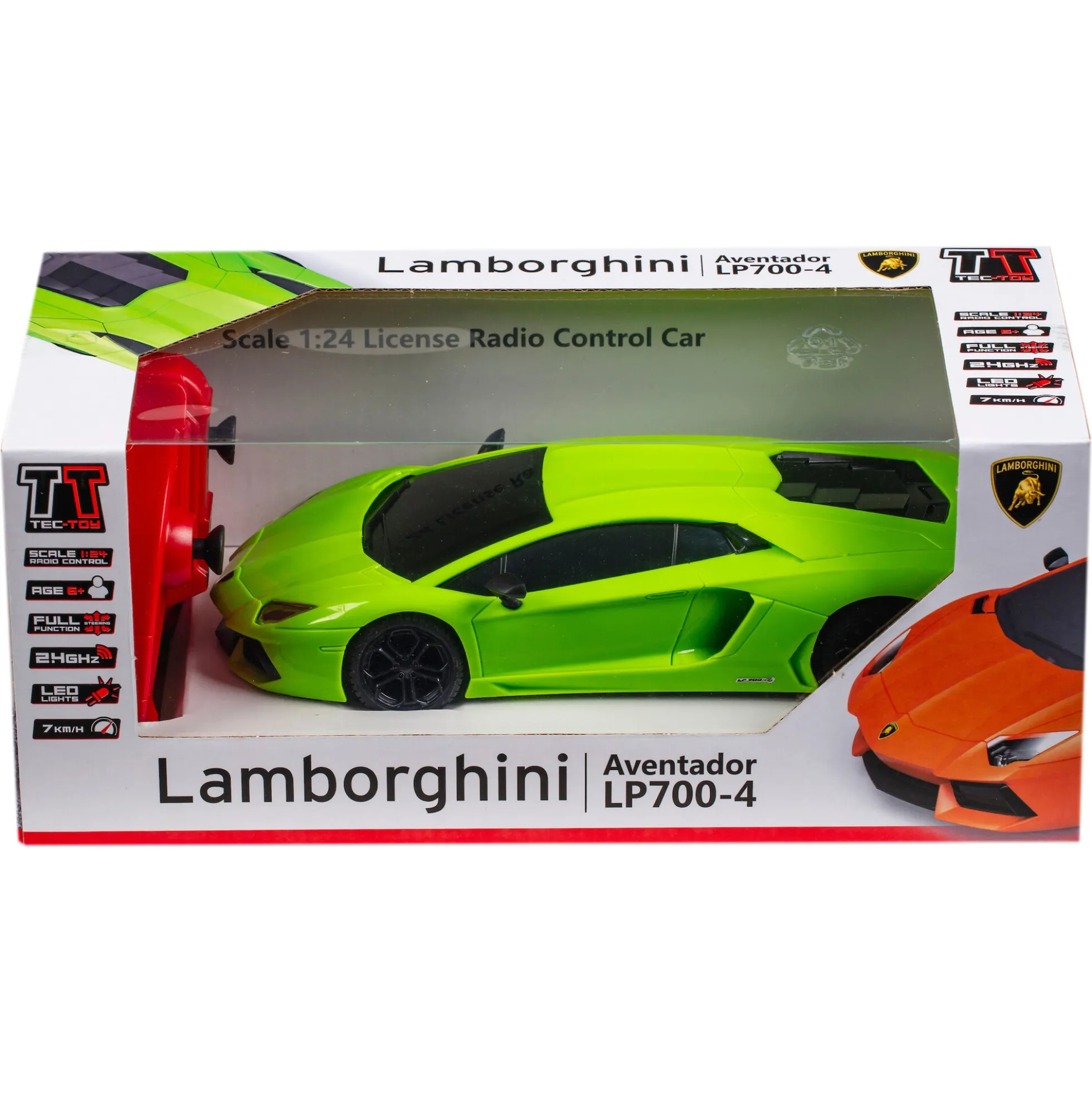 Fjernstyret Lamborghini Aventador LP 700-4 sportsbi med 2.4 GHz styring - Grøn - 1:24