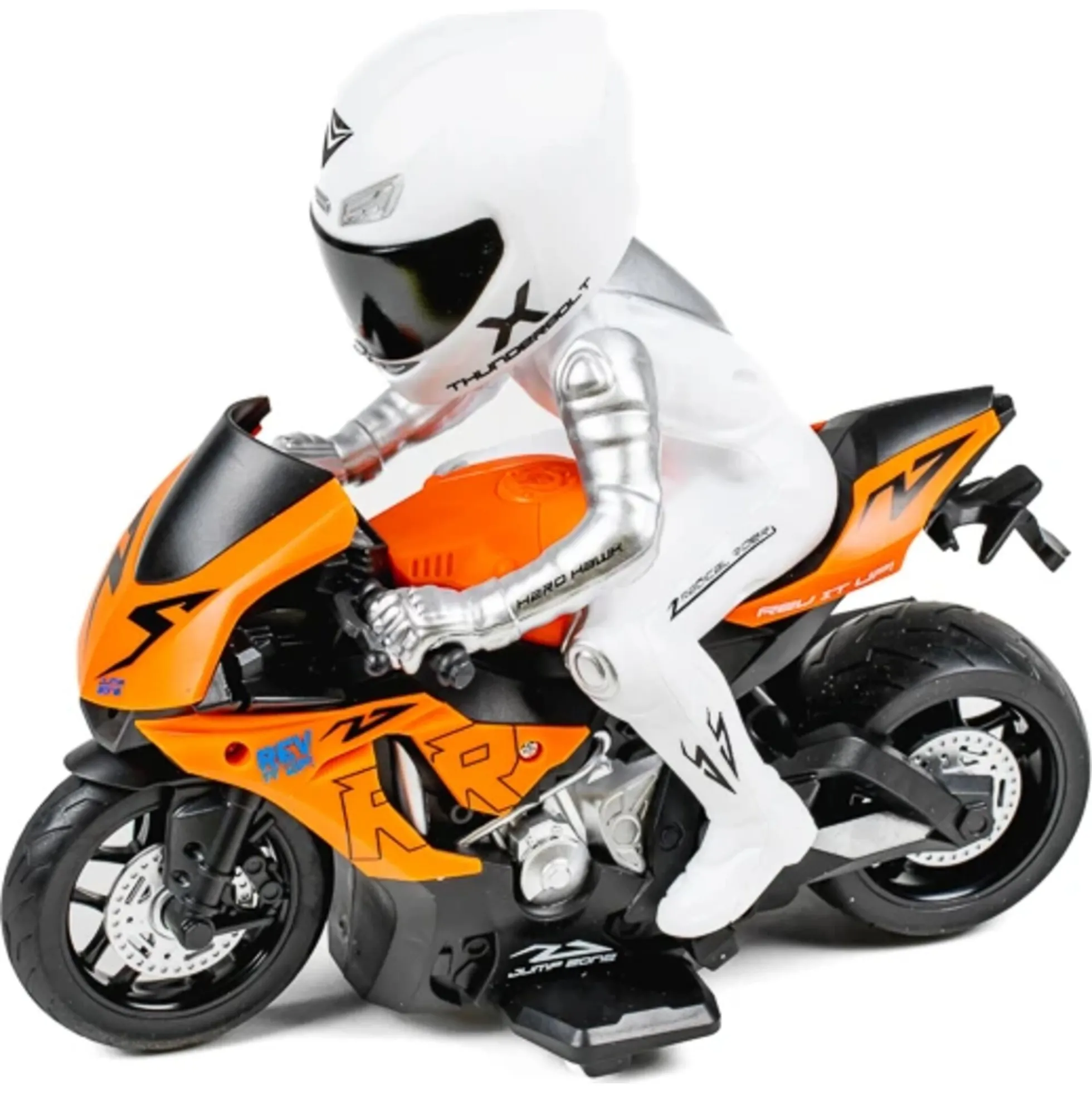 Fjernstyret motorcykel med lys og 2,4 GHz styring - Orange - 1:10