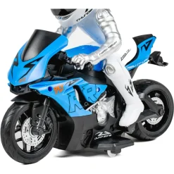 Fjernstyret motorcykel med lys og 2,4 GHz styring - Blå - 1:10