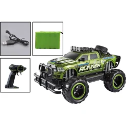 Fjernstyret Raptor Runner offroad bil med genopladeligt batteri - Grøn - 1:12